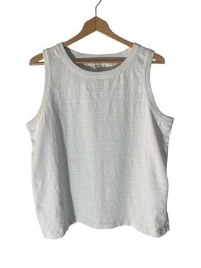 B8- XXL LOFT White Ribbed Crewneck Tank
